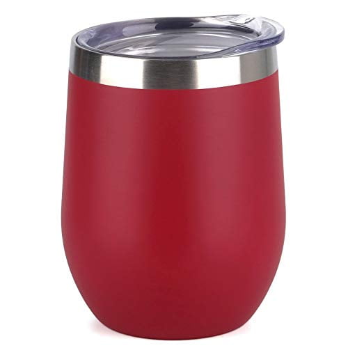 Vaccum Insulated Wine Tumbler With Lid , Stemless Stainless Steel Insulated  Wine Glass 12oz, Double Wall Durable Coffee Mug, For Champaign, Cocktail