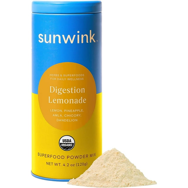 SUNWINK SUPERFOOD POWDER DIGESTION LEMONADE, 4.2oz Container