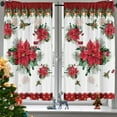 thumbnail image 1 of SUNWISHA 2 Piece Set Christmas Poinsettia Curtain Valances for Kitchen 26 X 36 Inch (Style 4), 1 of 7