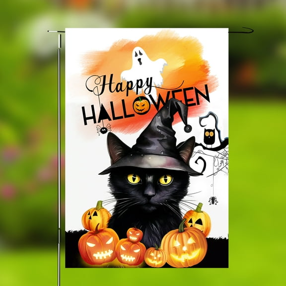 SUNWISHA Halloween Garden Flag Outdoor Decorations 12 X 18 Inch (Kitten style)