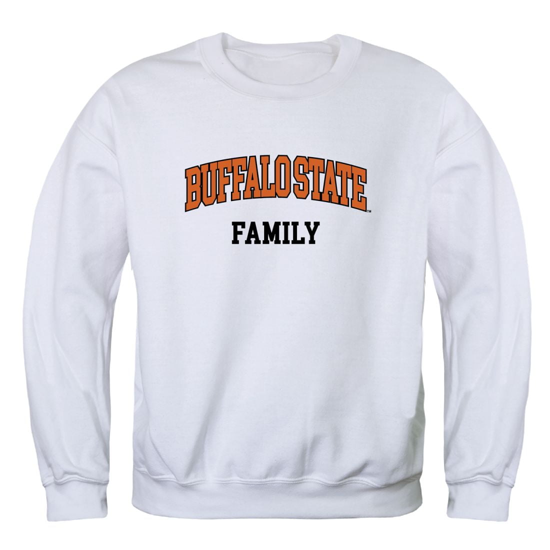 W Republic SUNY Buffalo State College Bengals Family Fleece Crewneck Pullover Sweatshirt, White / Small