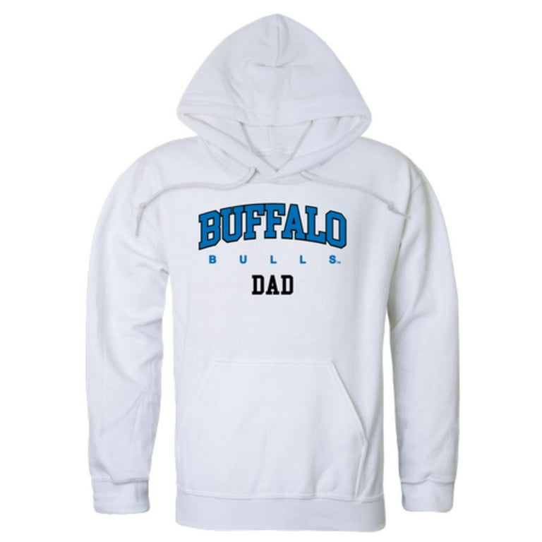 SUNY University at Buffalo Bulls Dad Fleece Hoodie Sweatshirts White Medium