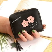 SUNYCUTER Leather Change Purse For Women, Fringe Zipper Cute Small Wallet, Coin Purse For Women,Credit Card Holder, Mini Purse