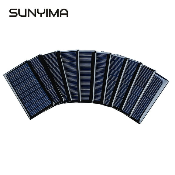SUNYIMA 10Pcs 5V 60mA Epoxy Solar Panel Polycrystalline Solar Cells for Solar Battery Charger DIY Solar Syatem Kits 68mmx37mm / 2.67"x1.45" 5V Solar Cells