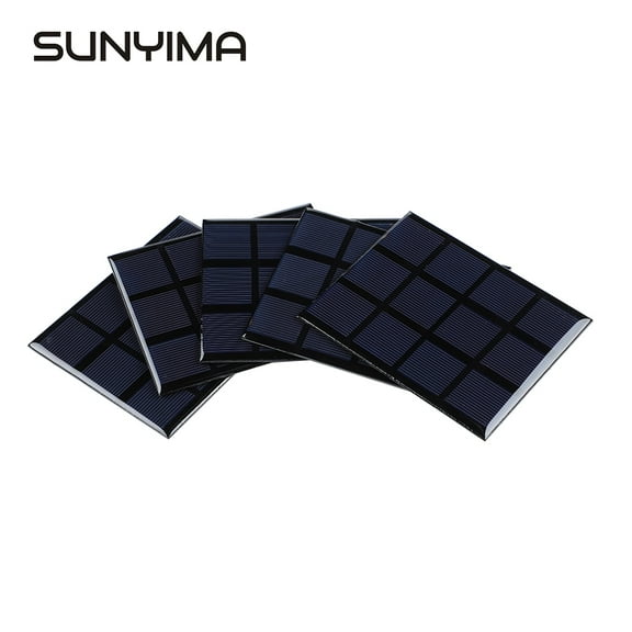 SUNYIMA 5Pcs Polycrystalline Mini Solar Panels Solar Cells Solar System Kit 3V 400mA 110mm x 92mm/4.33"x 3.62" for DIY Electric Toy Materials Photovoltaic Cells Solar DIY System Kits
