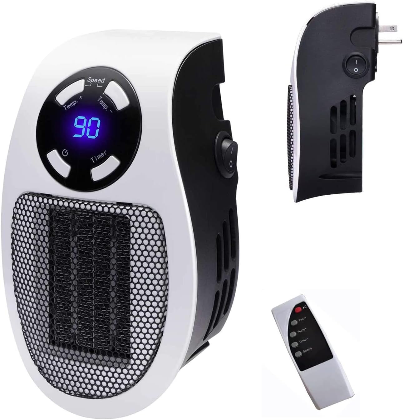 SUNYOK 500W Space Heater Wall Outlet Electric Plug in Space Heater
