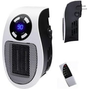 SUNYOK 500W Space Heater Wall Outlet Electric Plug- in Space Heater with Adjustable Thermostat & Timer & LED Display,for Room Bathroom Interior