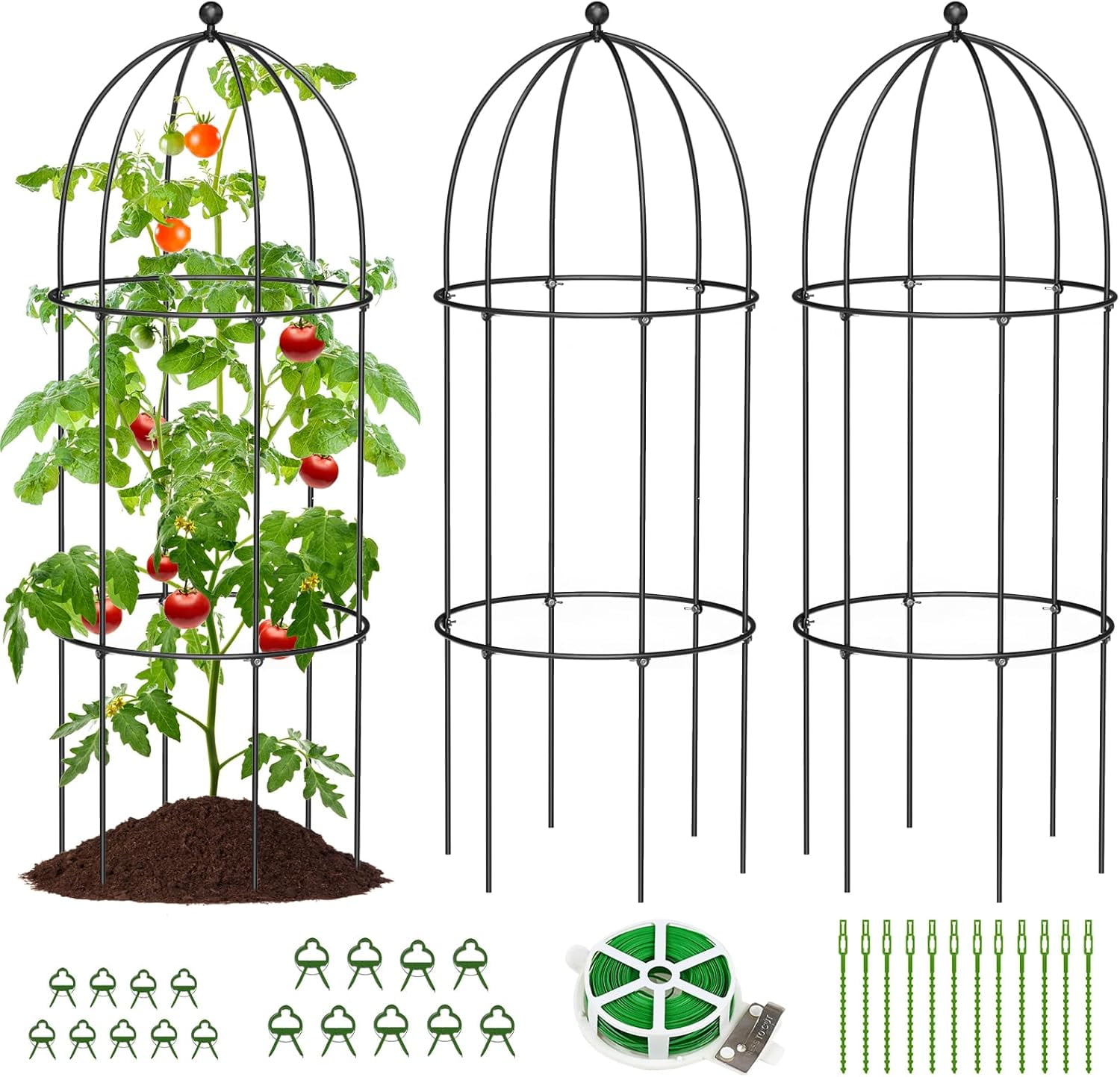 SUNYRISY 3 Pack Metal Garden Arch Trellis for Climbing Plants Outdoor ...
