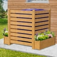 thumbnail image 1 of SUNYRISY Air Conditioner Fence 3 Panels Outdoor Wood Privacy Screen with Planter Box for Trash Can Pool Equipment Enclosure, No-Dig Kit 36" W x 45" H, 1 of 14