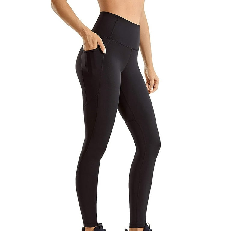 SUNYUAN 2 Pack High Waist Yoga Pants, Pocket Yoga Pants Tummy Control  Workout Running 4 Way Stretch Yoga Leggings