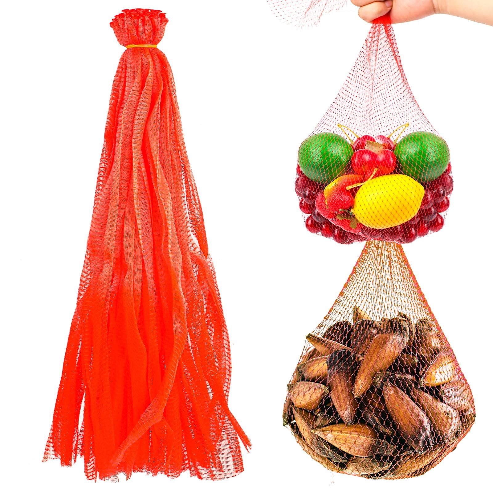 SUOKL Mesh Produce Bags 50PCS Produce Mesh Bags 24" Reusable Mesh ...