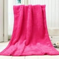 thumbnail image 1 of SUOKOM Hot Pink Flannel Chi1dren Blanket, 50x70CM, Fashion Solid Soft Throw, Warm Coral Plaid Blanket, 1 of 4