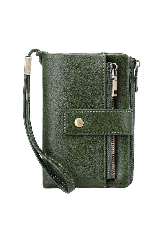Wallets for Women Zipper Blocking Leather Wallets Portable Multi-functional Three-fold Purse Slim Pouch for Men Women Credit Card, Coin Key Organizer Coin Purse