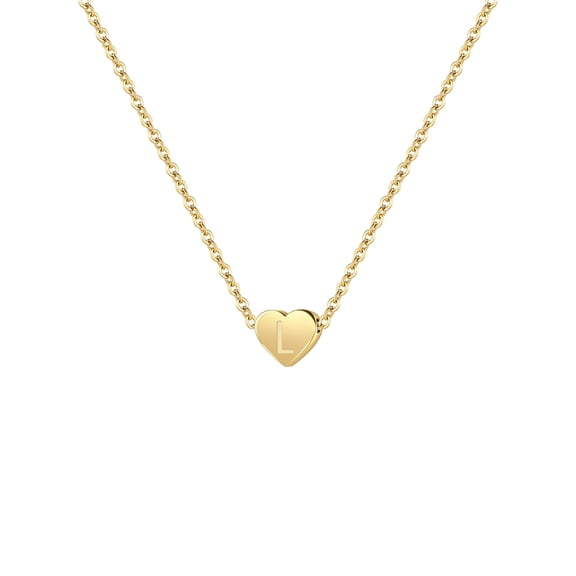 SUONIE Mothers Day Gifts for Mom Wife Women 18K Gold Plated Heart Pendant Letter Alphabet Necklace Tiny Initial Necklaces Heart Initial Necklace Gifts for Women
