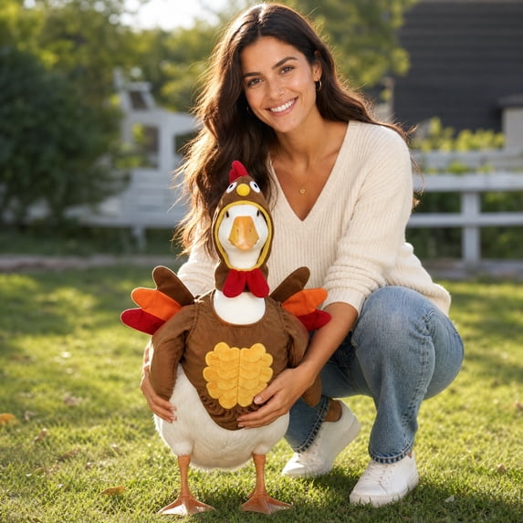SUORE Christmas Goose Clothes, 23 Inch Goose Outfits for Cement and Plastic Goose, Porch Goose Costume for Outdoor Patio Yard Lawn Statue Xmas Santa Holiday Decor, Outdoor Christmas Decorations