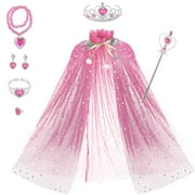 SUORFOXS Princess Dress up Jewelry Toys, Princess Costume Dress Pretend Play Set for Girls, Gifts for Age 3, 4, 5, 6, 7+ Years Old Kids