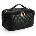 thumbnail image 1 of SUOSDEY 2 in 1 Crossbody Makeup Bag,Large Capacity Luxury Leather Cosmetic Bag for Travel, 1 of 7