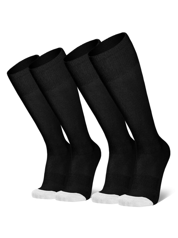 Baseball Softball Compression Socks,Knee-High Soccer Socks for Kids Youth Adult,2 Pairs