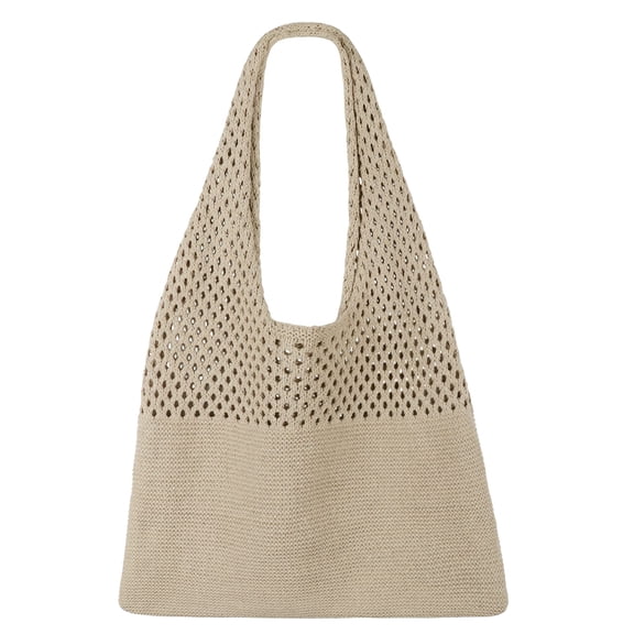 SUOSDEY Beach Tote Bag for Women, Crochet Boho Tote Bag Aesthetic Mesh Shoulder Bag for Summer Vacation