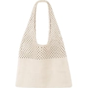 Beach Tote Bag for Women, Crochet Boho Tote Bag Aesthetic Mesh Shoulder Bag for Summer Vacation