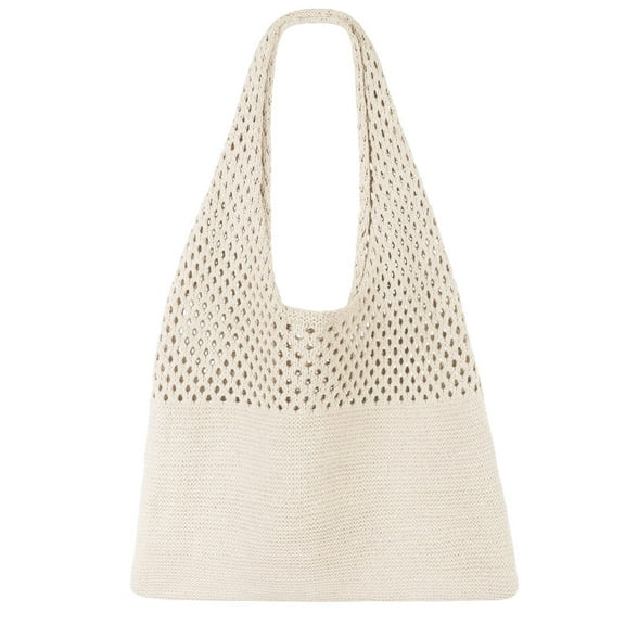 SUOSDEY Beach Tote Bag for Women, Crochet Boho Tote Bag Aesthetic Mesh Shoulder Bag for Summer Vacation
