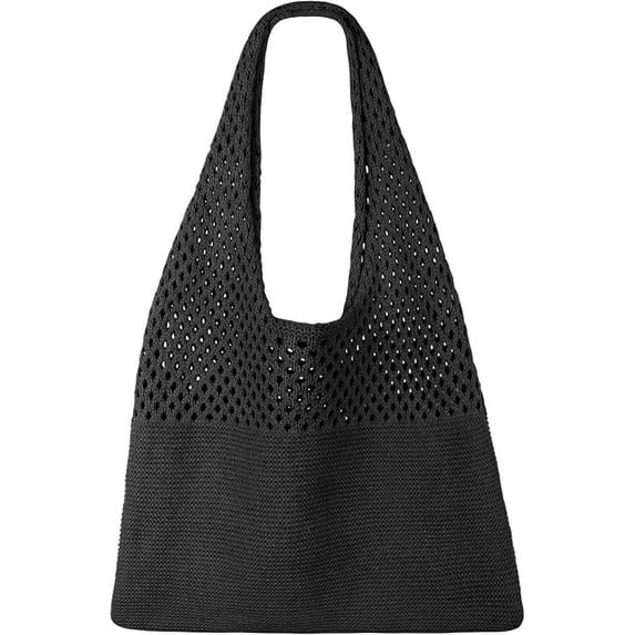 SUOSDEY Beach Tote Bag for Women, Crochet Boho Tote Bag Aesthetic Mesh Shoulder Bag for Summer Vacation