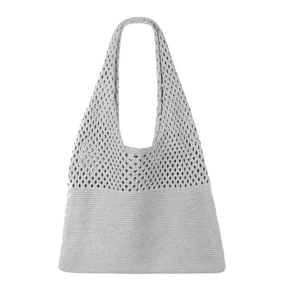 SUOSDEY Beach Tote Bag for Women, Crochet Boho Tote Bag Aesthetic Mesh Shoulder Bag for Summer Vacation