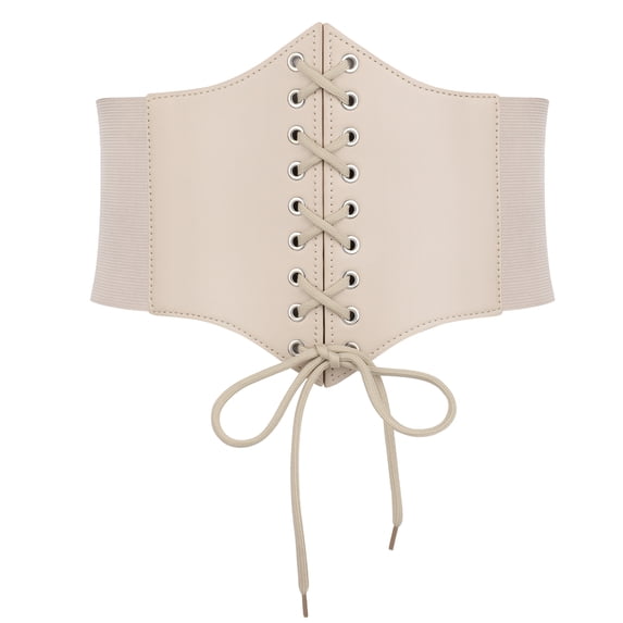 SUOSDEY Black Corset Belt for Women, Vintage Lace-up Elastic Waist Belt, Tied Waspie Wide Belt for Dresses