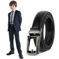 thumbnail image 1 of SUOSDEY Boy Ratchet Leather Belts Easy Slid Click Dress Belt for School Uniform Jeans Gift, 1 of 4