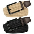 thumbnail image 1 of SUOSDEY Braided Belt for Men Casual Elastic Belts for Jeans Pants with Black Buckle, 1 of 8