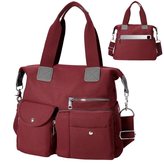 SUOSDEY Casual Tote Bags for Women with Multiple Pockets,Large Capacity Nylon Crossbody Work Shoulder Handbag for Ladies