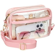SUOSDEY Clear Bag for Women Purse Stadium Approved Crossbody Bag Transparent Messenger Bag with Adjustable Strap for Concerts