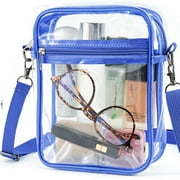 SUOSDEY Clear Crossbody Bag Stadium Approved Event Purse HandBag with Removable Strap for Concerts Festivals