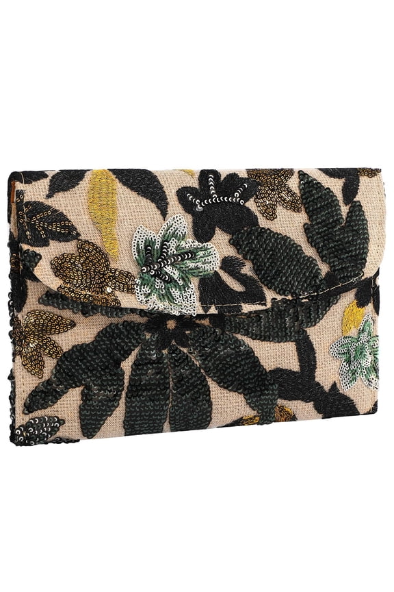 Clutch Purses Wallet for Women Embroidery Floral Sequin Evening Bag for Wedding Party Christmas Gifts
