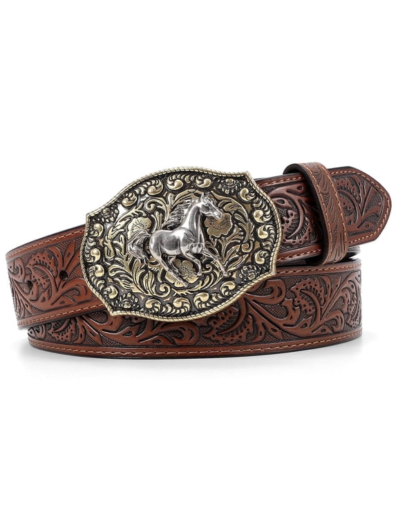 Cowboy Belts for Men Women Western Belts Cowgirl Embossed Belt Country Belts for Jeans Christmas Gifts
