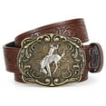 thumbnail image 1 of SUOSDEY Cowboy Western Belts for Men Women Floral Engraved Belt for Jeans Christmas Coffee Cowgirl Belt(Silver Rider), 1 of 8