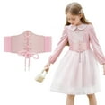 thumbnail image 1 of SUOSDEY Girls Corset Belt,Lace-up Kids Elastic Wide Belt for Dresses, 1 of 8