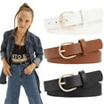 thumbnail image 1 of SUOSDEY Girls Leather Belts,Kids Skinny Belt for School Uniforms Gift 3Pack, 1 of 8
