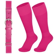SUOSDEY Kid Baseball Belt and Socks,Toddler Youth Baseball Socks and Elastic Belt for 4-16 Years Old Boy Girl