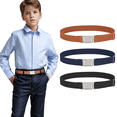 thumbnail image 1 of SUOSDEY Kids Elastic Belts with Magnetic Buckle Boys Girls Belt for Jeans Uniform Gifts 3pack, 1 of 8