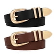 thumbnail image 1 of SUOSDEY Ladies Leather Belt Fashion Women Belts for Jeans with Black/Coffee Belts, 1 of 6
