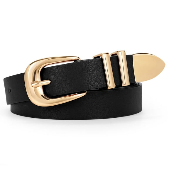SUOSDEY Ladies Leather Belt Fashion Women Belts for Jeans with Gold/Silver Buckle