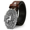 thumbnail image 1 of SUOSDEY Men Western Leather Belts for Women,Cowboy Cowgirl Embossed Belts for Jeans Christmas Gifts, 1 of 7