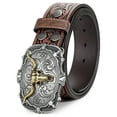 thumbnail image 1 of SUOSDEY Men Western Leather Belts for Women,Cowboy Cowgirl Embossed Belts for Jeans Christmas Gifts, 1 of 8