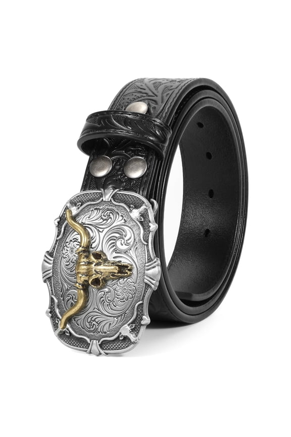 Men Western Leather Belts for Women,Cowboy Cowgirl Embossed Belts for Jeans Christmas Gifts