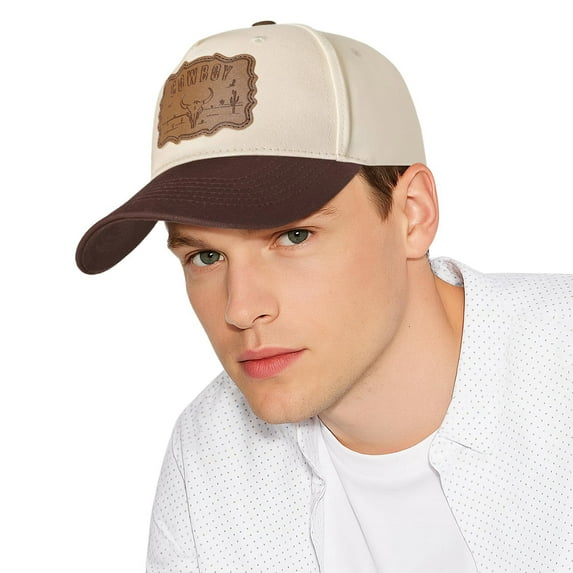 SUOSDEY Men Western Trucker Hat for Women,Cowboy Cowgirl Snapback Baseball Caps with Cowboy Bull Pattern Design