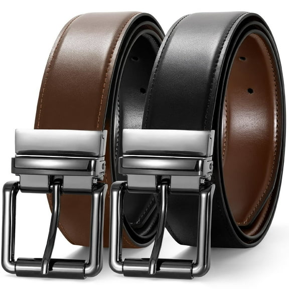 SUOSDEY Men's Belt, Reversible Leather Belts for Men Dress Belts,One Reverse For 2 Sides Casual Belt