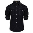 thumbnail image 1 of SUOSDEY Men's Westert Shirt Cowboy Long Sleeve Cotton Shirt Slim Fit Casual Button Down Shirts with Pockets, 1 of 6
