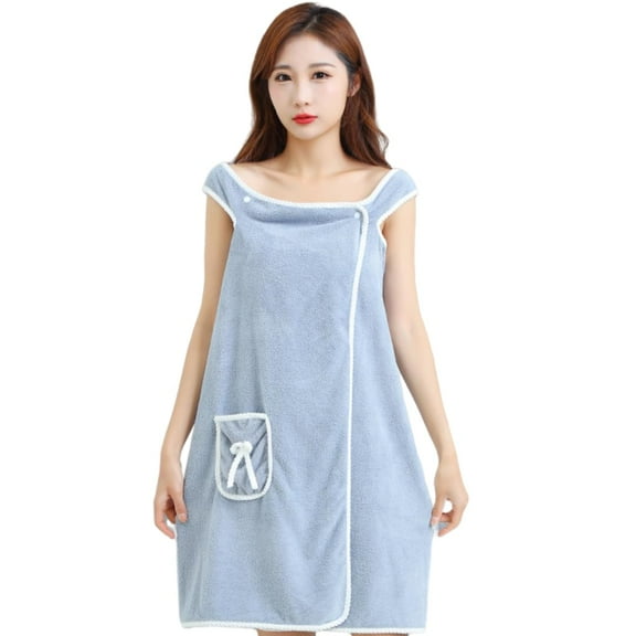 SUOSDEY Microfibe Women's Shower Robe Spa Bath Towel Wrap Velvet Sleepwear Absorbent Beach Bathrobes