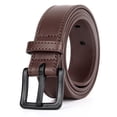 thumbnail image 1 of SUOSDEY Nickle Free Leather Belts for Men Coffee Belts for Jeans with Plastic Buckle, 1 of 8